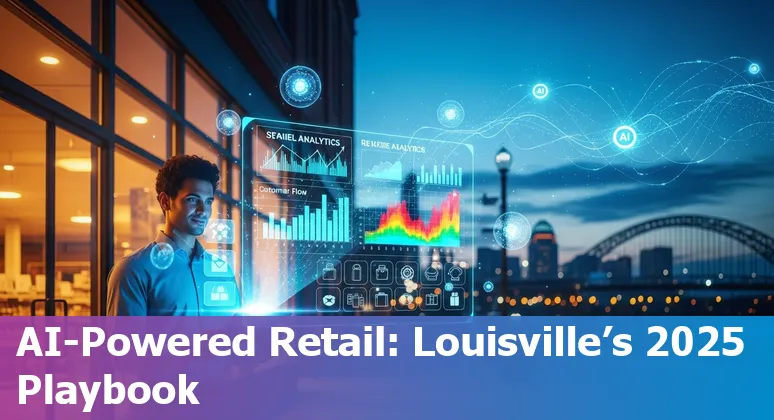Retail AI pilots and multimodal demos in Louisville, Kentucky storefront with local landmarks in the background