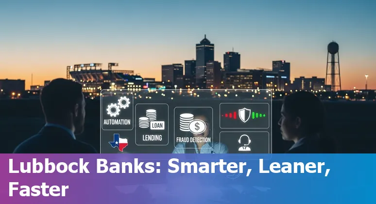 Financial services team using AI dashboard in Lubbock, Texas, US to reduce costs and improve efficiency