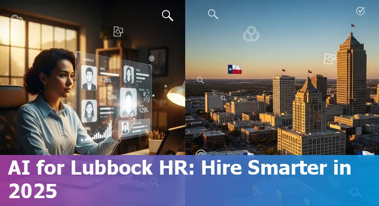 HR professional using AI tools on a laptop in Lubbock, Texas office setting in 2025