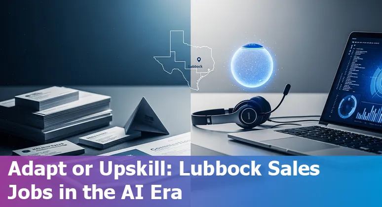 Salesperson using AI tools on laptop in Lubbock, Texas office — 2025 sales and AI trends in Texas