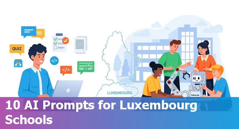 Teachers using AI tools in a Luxembourg classroom with IFEN and University of Luxembourg logos