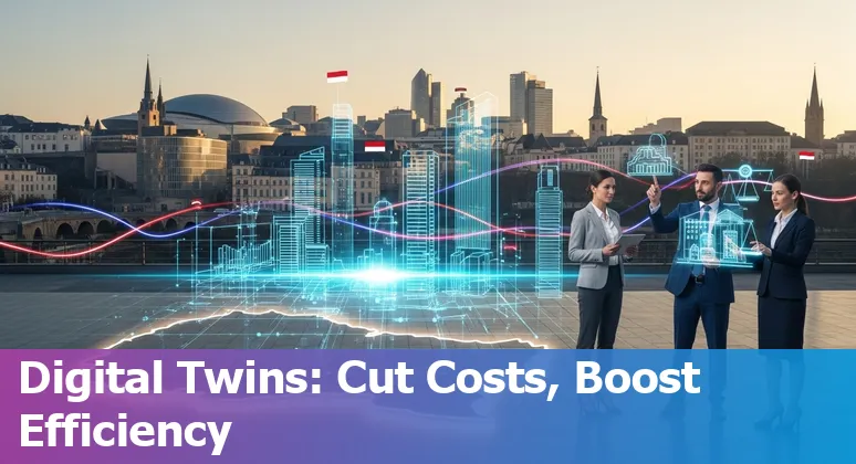 Graphic showing AI improving energy, valuations and operations for real estate companies in Luxembourg