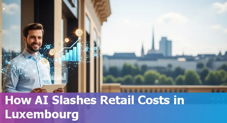 Infographic showing AI-driven cost savings and efficiency improvements for retail companies in Luxembourg, LU
