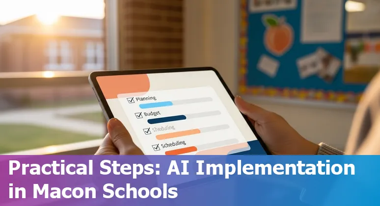 Students and educators using AI tools at a Macon, Georgia classroom workshop in 2025