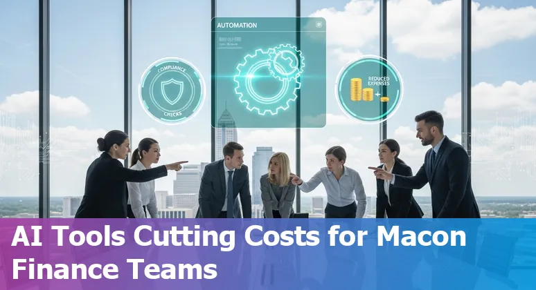 Business professional using AI dashboard for a Macon, Georgia bank to cut costs and improve efficiency