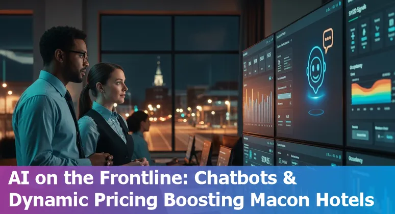 Hotel staff using AI tools to manage bookings and energy in Macon, Georgia, US