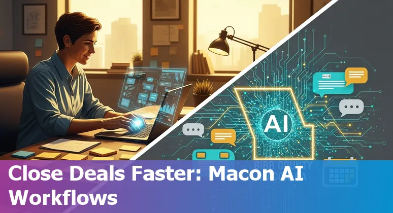 Sales professional using AI tools on a laptop in Macon, Georgia — 2025 guide image