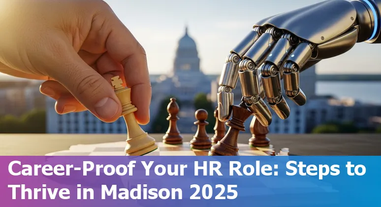 HR team discussing AI tools in Madison, Wisconsin office — AI and HR future in Madison, Wisconsin