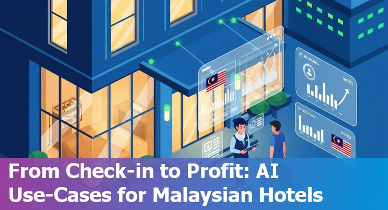 Hotel staff using an AI dashboard for bookings and energy management in Malaysia, 2025