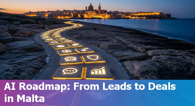 Sales professional using AI dashboard in an office in Malta, 2025