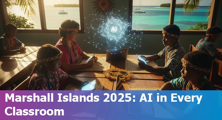 Educators and students exploring AI tools in a Marshall Islands classroom, 2025