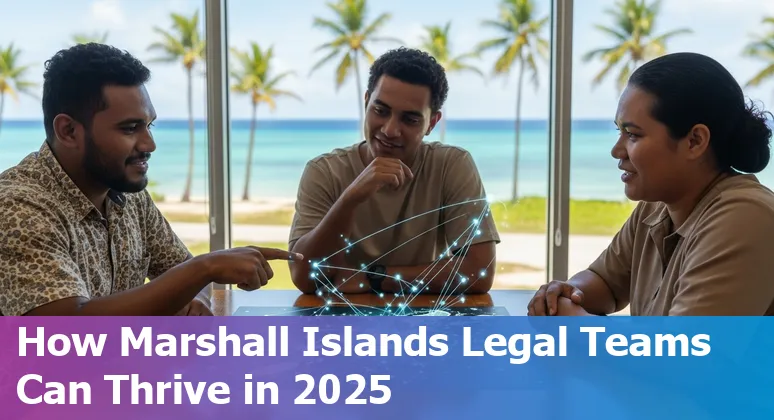 Illustration of AI assisting lawyers in a Marshall Islands law office