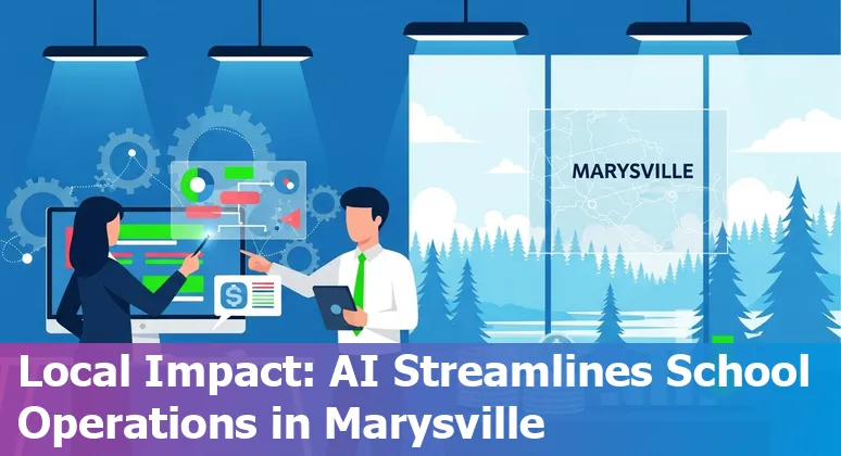 Education company team in Marysville, Washington reviewing AI tools to cut costs and improve efficiency