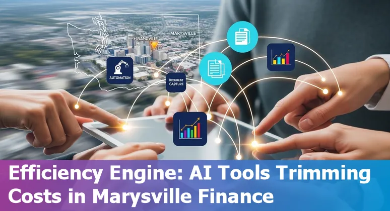 Marysville Washington financial services team using AI tools on a laptop to cut costs and improve efficiency