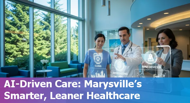 Health care staff using AI dashboard in Marysville, Washington hospital to reduce costs and improve efficiency