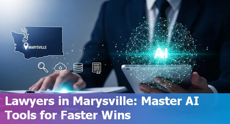 Marysville legal professionals using AI tools on laptops with Washington State map overlay