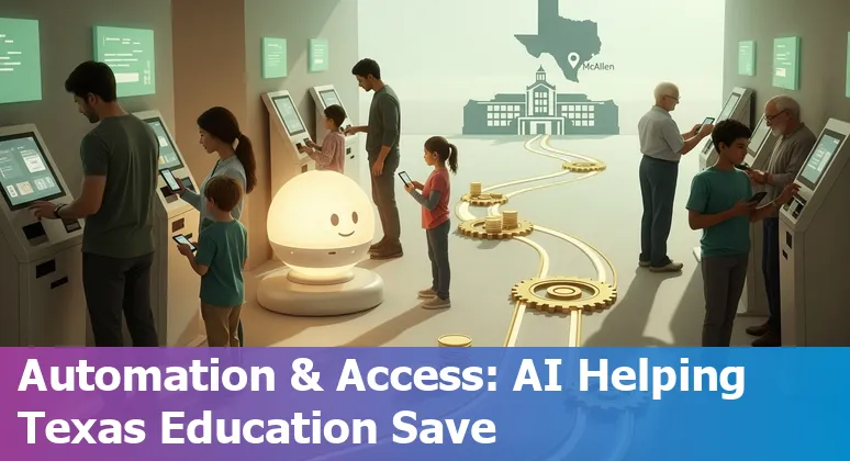 Education company team in McAllen, Texas using AI tools to improve efficiency and cut costs in Texas, US schools