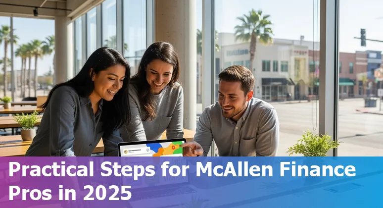 Finance professionals and AI tools in McAllen, Texas skyline — Will AI replace finance jobs in McAllen, Texas in 2025?