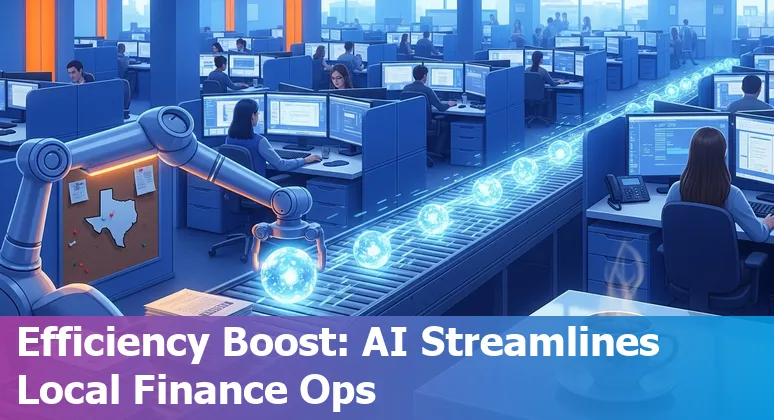 Illustration of AI improving banking processes for McAllen, Texas, US financial services