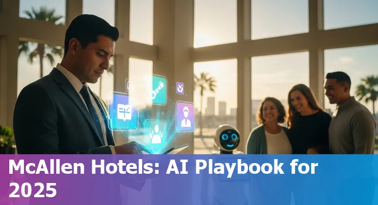 Hotel lobby AI concierge tablet in McAllen, Texas — 2025 hospitality AI guide image