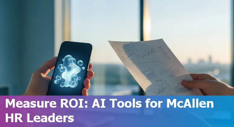 HR professional using AI tools in McAllen, Texas office — AI dashboard with McAllen, TX context