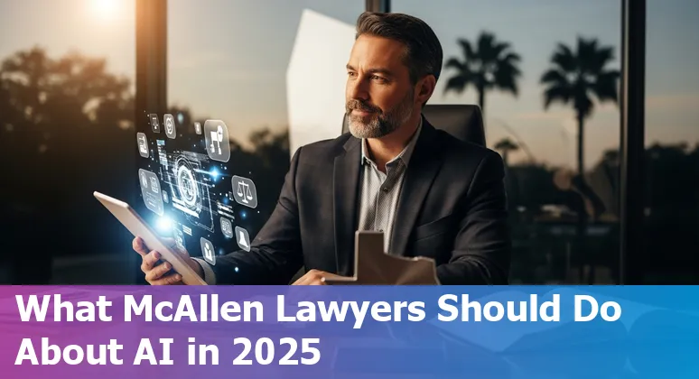 Lawyer using AI tools on a laptop in McAllen, Texas — concepts of AI and legal jobs in Texas, US