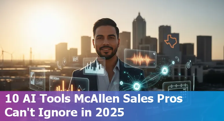 Sales professional in McAllen using AI tools on laptop for outreach, call analytics, and CRM integrations