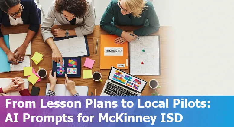 Teacher using AI tools on a laptop in a McKinney, Texas classroom with students engaged