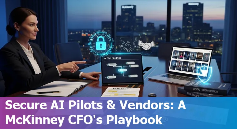 Finance professional using AI tools in McKinney, Texas office, 2025