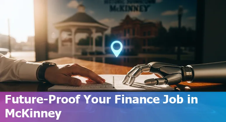 Finance professional working with AI tools in McKinney, Texas office, 2025
