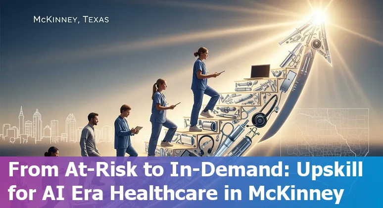 Healthcare professionals in McKinney discussing AI tools with Collin County hospital and Collin College training materials