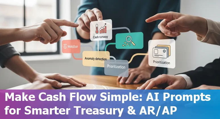 Finance professional in Memphis reviewing AI-generated cash runway and AR aging dashboard on a laptop.