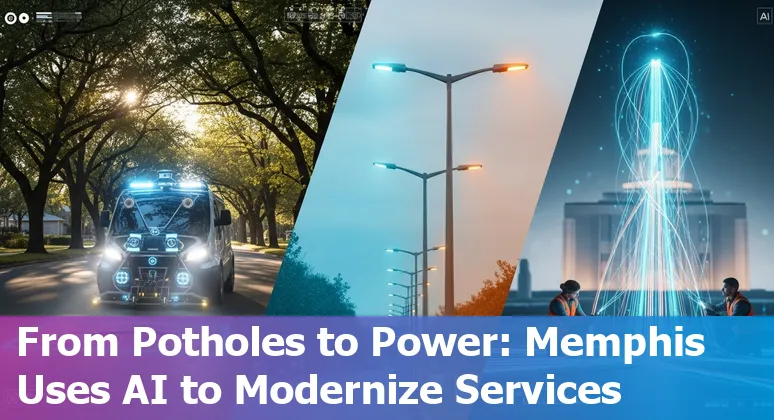City of Memphis, Tennessee staff reviewing AI-driven pothole detection and smart lighting maps