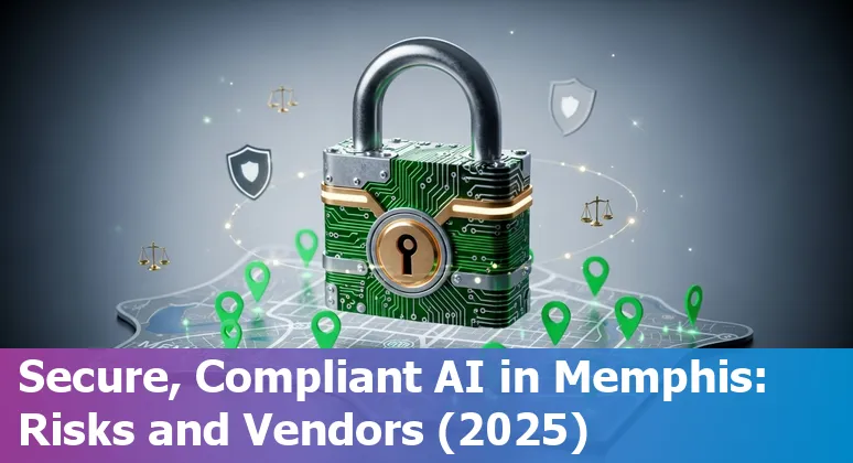 Illustration of AI and Memphis skyline with Tennessee flag, representing AI in government in Memphis, Tennessee, US in 2025