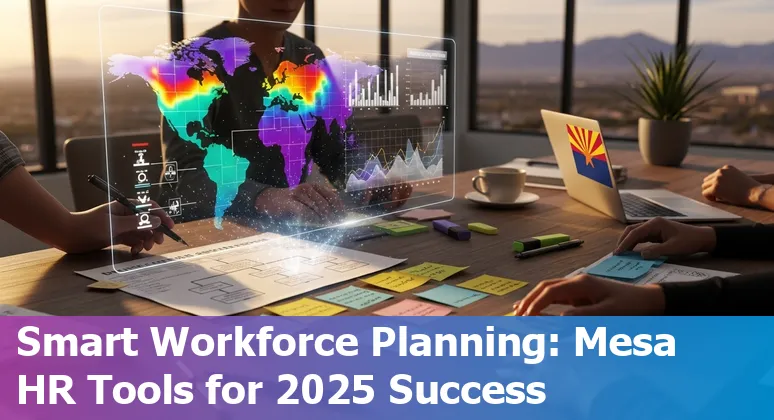 Collage of HR professionals using AI tools for recruiting, performance, and payroll in Mesa, Arizona