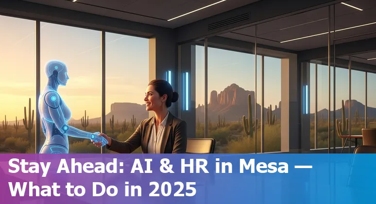 HR professional using AI tools in an office in Mesa, Arizona, US