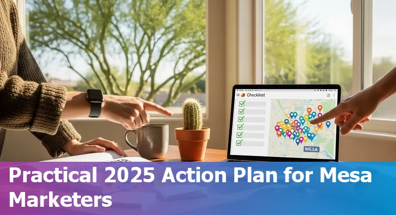 Mesa, Arizona marketer using AI tools on a laptop — 2025 local marketing future