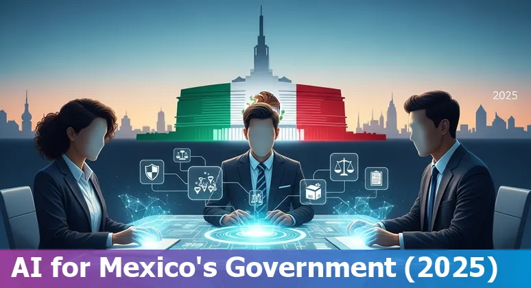 Illustration of AI in the Mexican government, showing policy, data privacy and agencies in Mexico (2025)