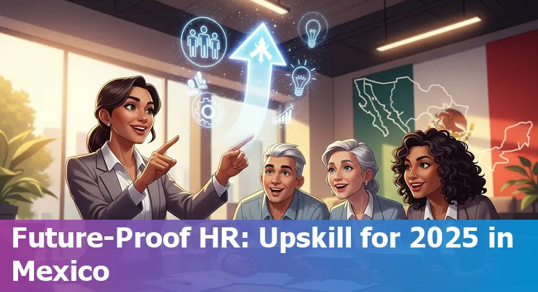 HR team discussing AI strategy in a Mexico office, 2025