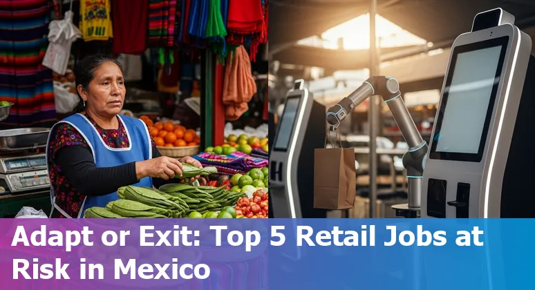 Retail workers and customers in a Mexico City store using self-checkout while a staff member uses a tablet