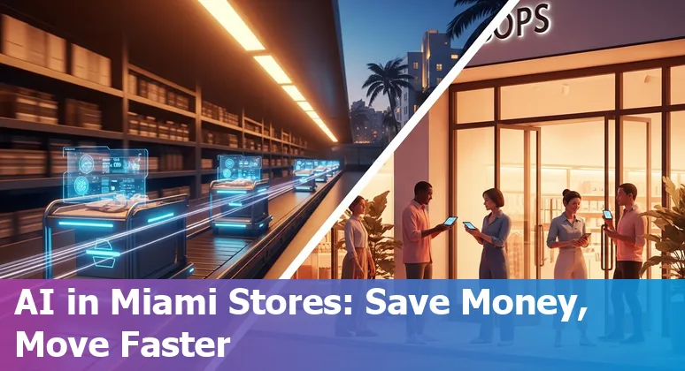 Retail workers using AI tools to manage inventory in a Miami, Florida store