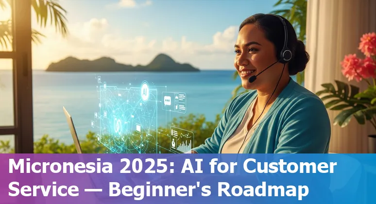 Customer service professional using an AI chatbot dashboard in Micronesia, FM office, 2025