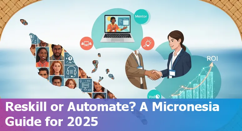 Customer service agent using AI tools in Micronesia office, 2025
