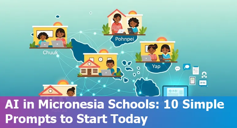 Teacher using AI-generated lesson plans with students in Micronesia