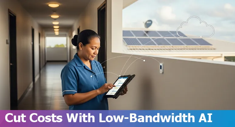 Hotel staff using AI tools to manage bookings and energy at a hotel in Micronesia, FM