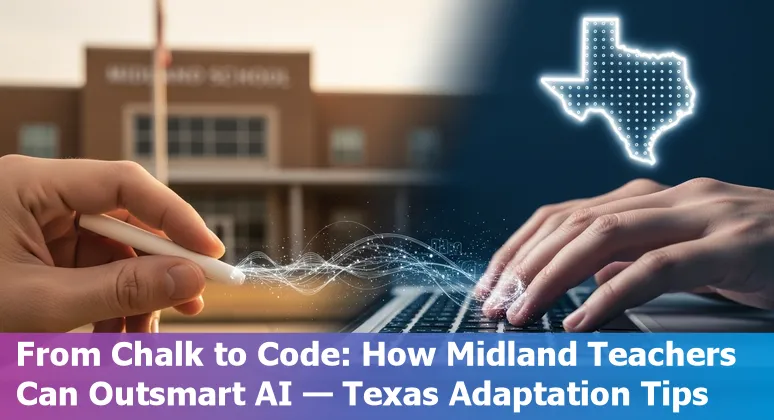 Educators in Midland, Texas discussing AI tools and training options in a school meeting.