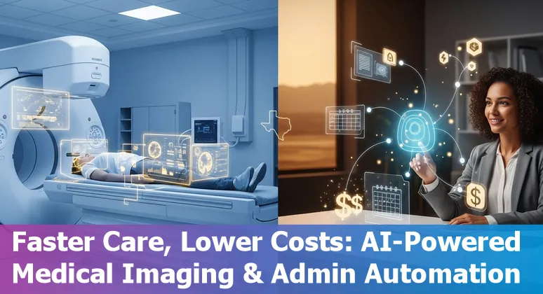 Medical staff using AI tools on screens at a Midland, Texas clinic to improve efficiency and cut healthcare costs in the US.