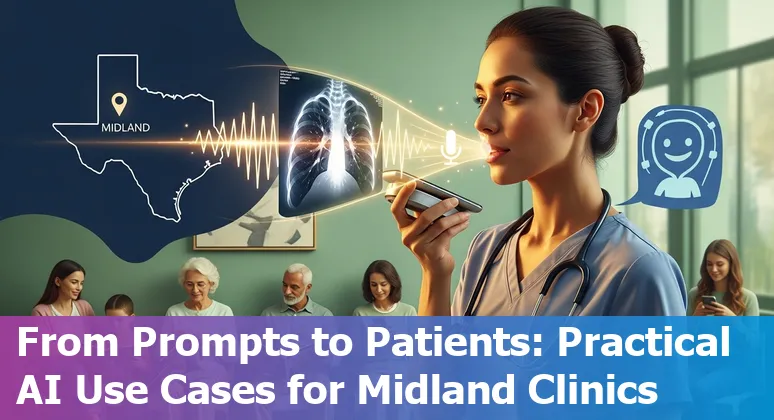 Healthcare AI in Midland Texas: clinicians using AI tools like Nuance DAX Copilot and chatbots on screens