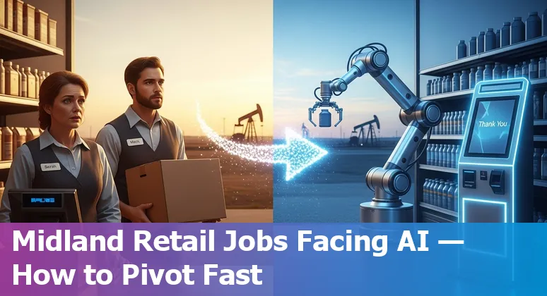 Midland TX retail worker learning new tech to adapt as automation and AI change retail jobs.