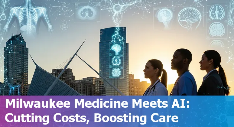 Milwaukee, Wisconsin hospital staff using AI tools on screens to improve efficiency and reduce costs